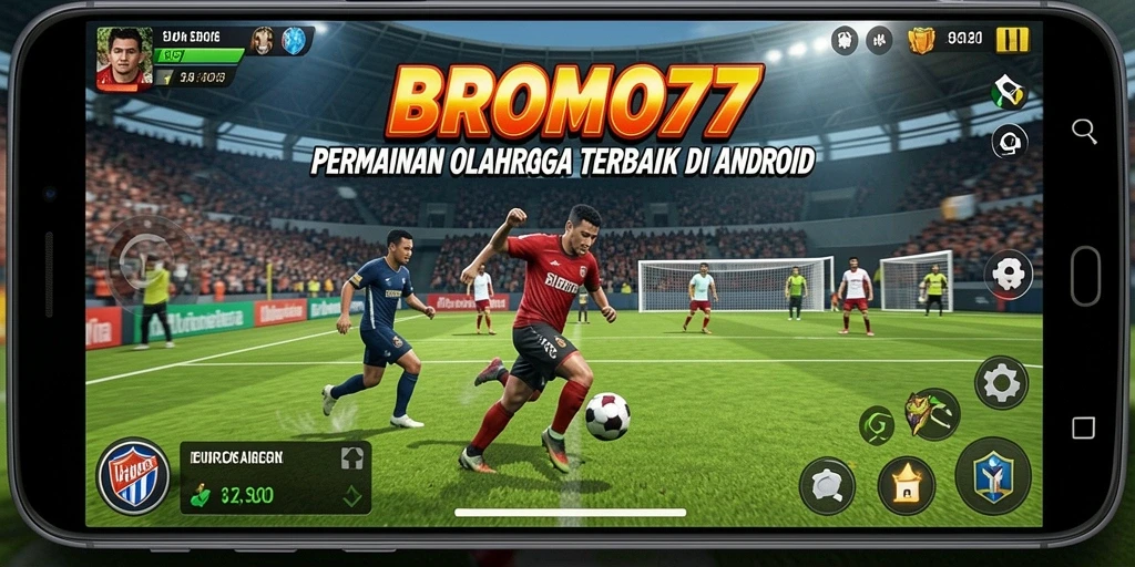 Screenshot BROMO77 menunjukkan aksi seru gameplay olahraga yang mendebarkan.