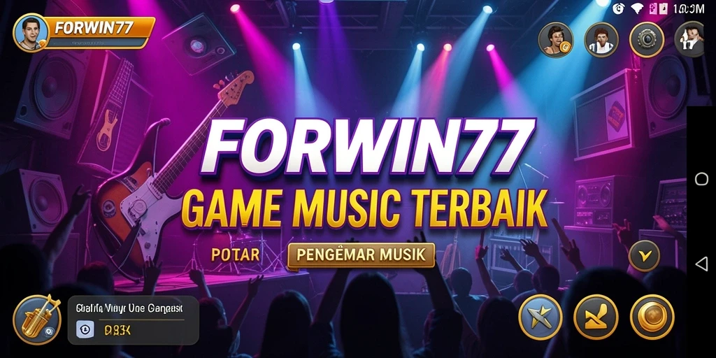 Tampilan gameplay FORWIN77 yang penuh warna dan dinamis.