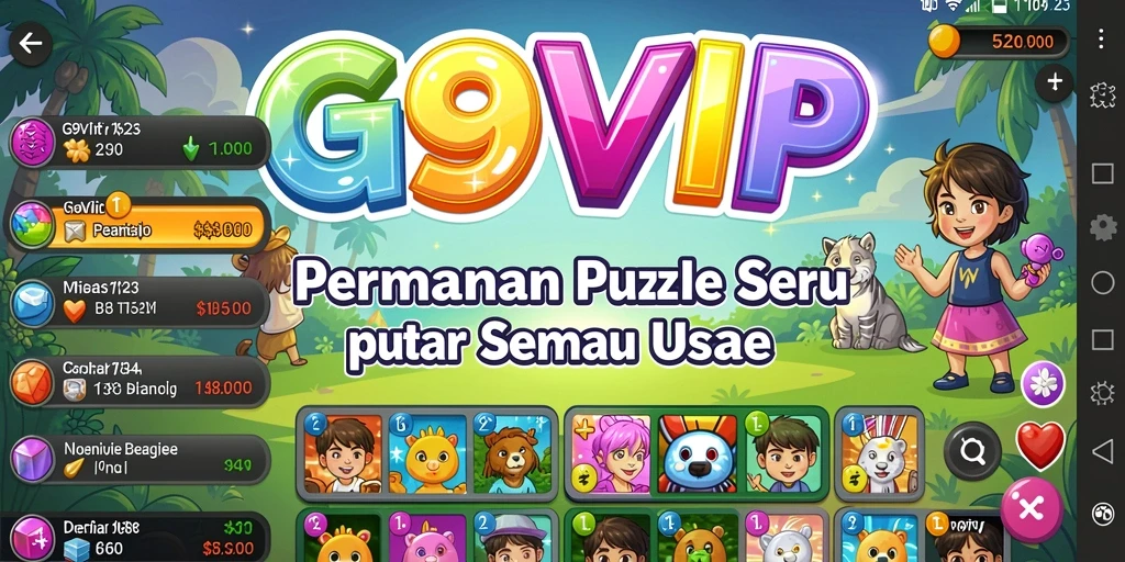 Gameplay Puzzle G9VIP yang menantang dan seru.
