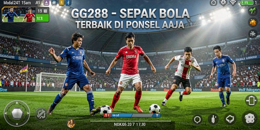 Screenshot utama GG288 menampilkan aksi mendebarkan permainan sepak bola.