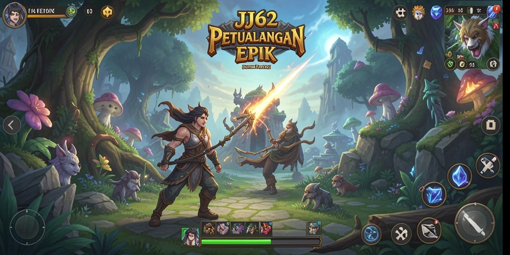 Tampilan dari gameplay JJ62 yang mendebarkan dalam petualangan RPG.