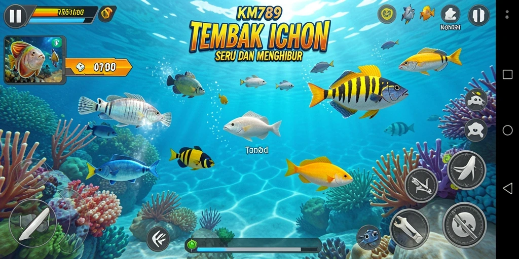 Screenshot menunjukkan momen seru berburu ikan di KM789.