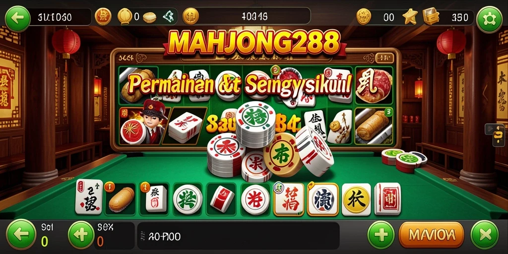 Tampilan gameplay slot MAHJONG288 yang seru dan mengasyikkan.