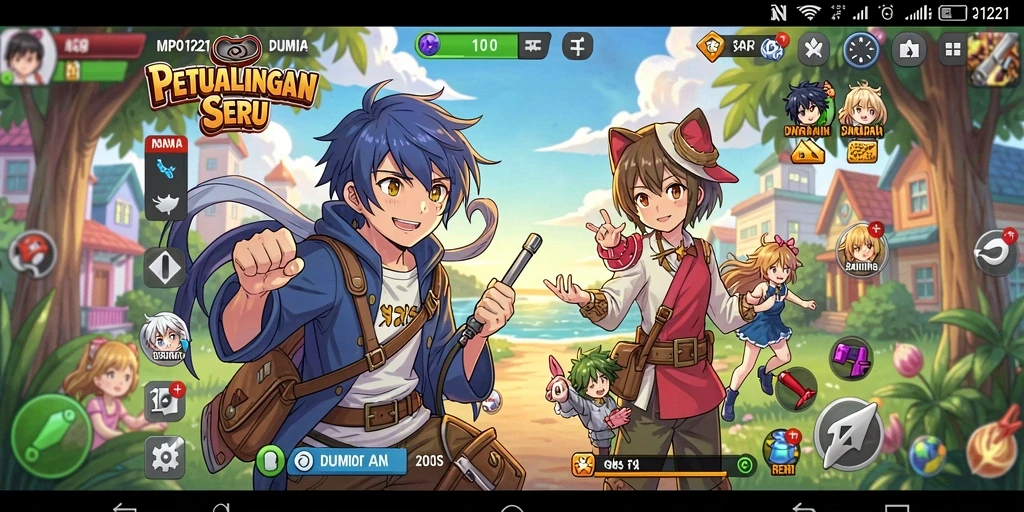 Tangkapan layar MPO1221 menampilkan aksi karakter anime yang mendebarkan.