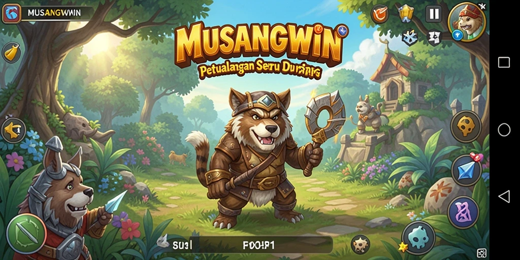 Screenshot utama MUSANGWIN memperlihatkan gameplay RPG yang menarik.