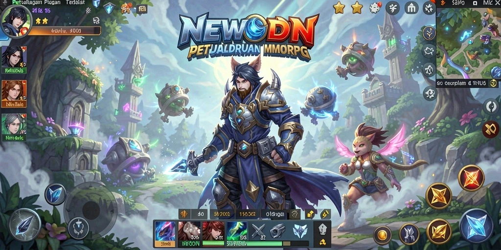 Gameplay menarik dalam <strong>NEWIDN</strong> yang menampilkan pertempuran epik dan eksplorasi dunia.