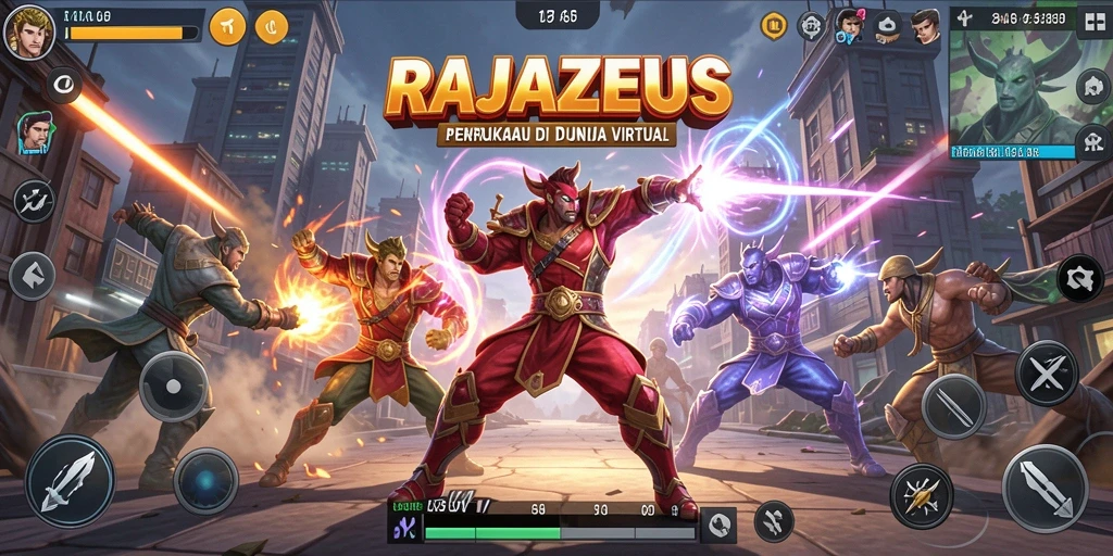 Tampilan gameplay menarik dari RAJAZEUS di arena pertarungan.
