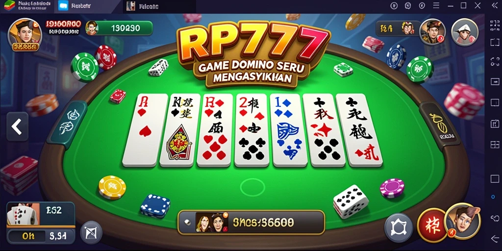 Screenshot gameplay RP777 yang menampilkan keseruan bermain Domino.