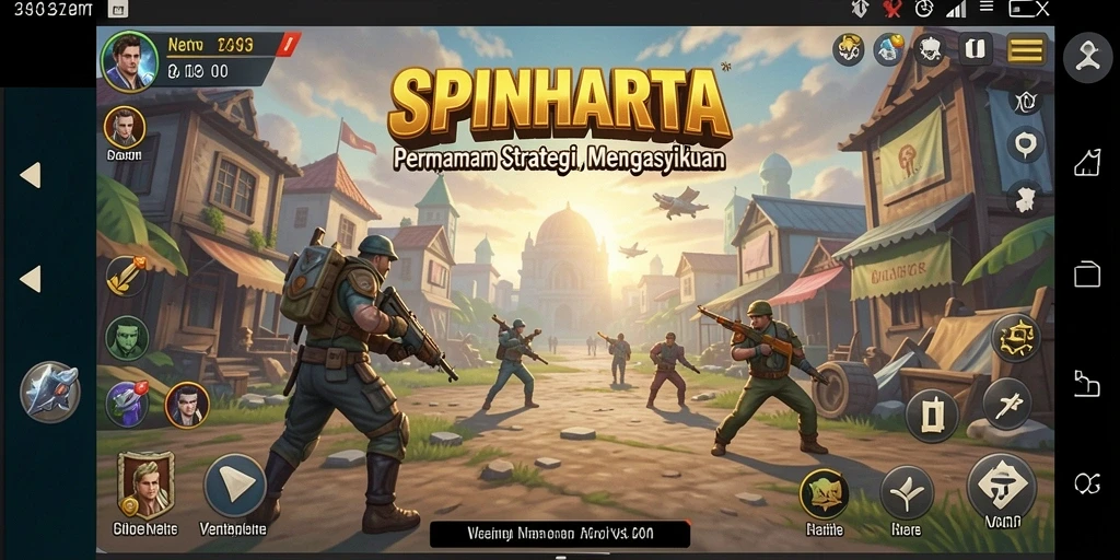 Tampilan gameplay SPINHARTA yang menantang dan interaktif.