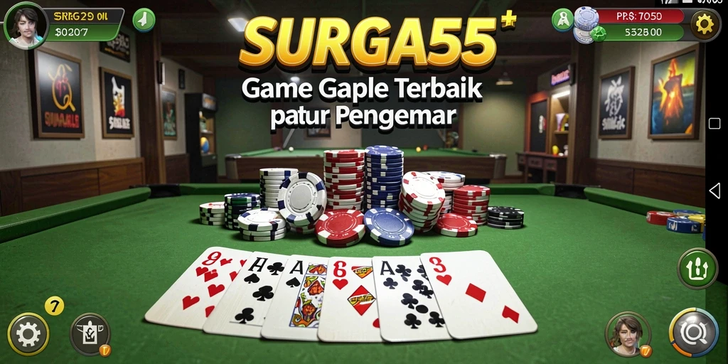 Tampilan gameplay seru di SURGA55 saat bermain Gaple.